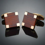 Red Wood Cufflinks for Men's Shirt Wedding Gift