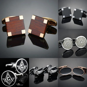 Red Wood Cufflinks for Men's Shirt Wedding Gift