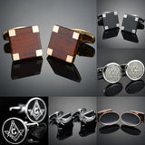 Red Wood Cufflinks for Men's Shirt Wedding Gift