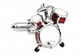 Red 3D Drum Cufflinks for Men - Novelty Gift