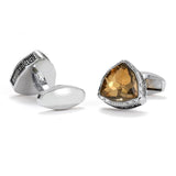 Men's Brown Crystal Triangle Cufflinks XK22S022