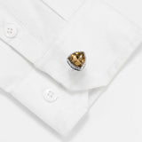 Men's Brown Crystal Triangle Cufflinks XK22S022