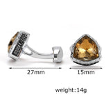 Men's Brown Crystal Triangle Cufflinks XK22S022