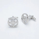HUISHI Vintage Bus Parts Cufflinks Copper Material Silvery Mens Car Cuff Links