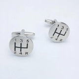 HUISHI Vintage Bus Parts Cufflinks Copper Material Silvery Mens Car Cuff Links