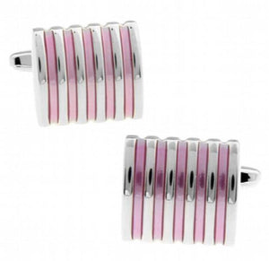 Pink Cufflinks Wholesale&retail Enamel Stripes Brass Material Gift For Men