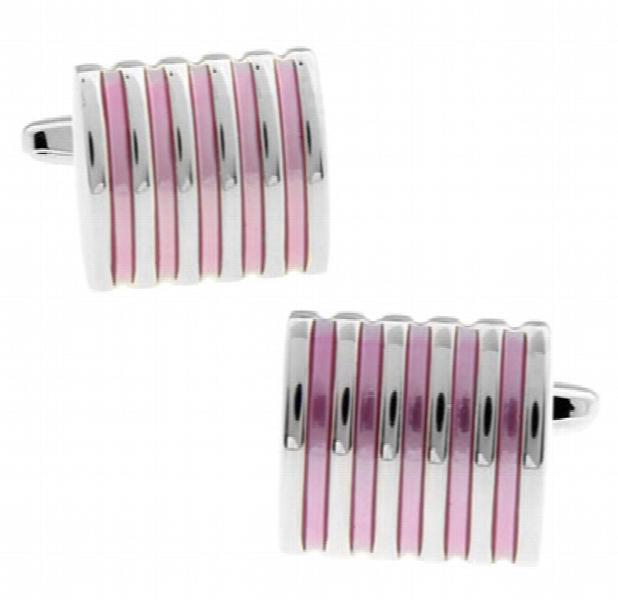 Pink Cufflinks Wholesale&retail Enamel Stripes Brass Material Gift For Men