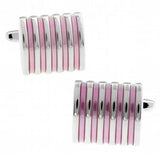 Pink Cufflinks Wholesale&retail Enamel Stripes Brass Material Gift For Men