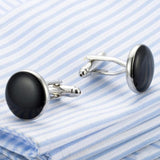 Silver Plated Painting Copper Men's Cufflink Father's Party Buttons