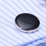 Silver Plated Painting Copper Men's Cufflink Father's Party Buttons