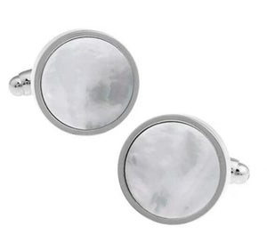 Shell Cufflinks Round Shell Natural Shell Decoration Gift For Men Cuff Links