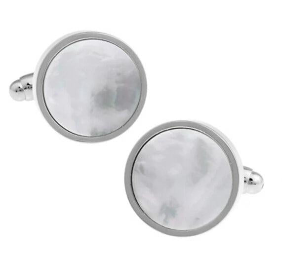 Shell Cufflinks Round Shell Natural Shell Decoration Gift For Men Cuff Links