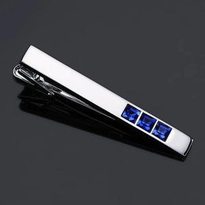 Silvery Square Crystal Tie Clip Business Suit Men's Tie Clips