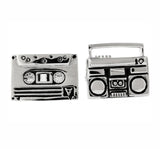 Men's Music Tape Player Cufflink Copper Material