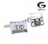 Men's Music Tape Player Cufflink Copper Material