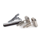Wooden Cufflinks+Tie Clips Set for Men French Shirts Square Classic Cufflinks