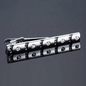Man Classic Type Tie Clip Mens Plating Metal crystal Necktie Tie-Bar Clasp