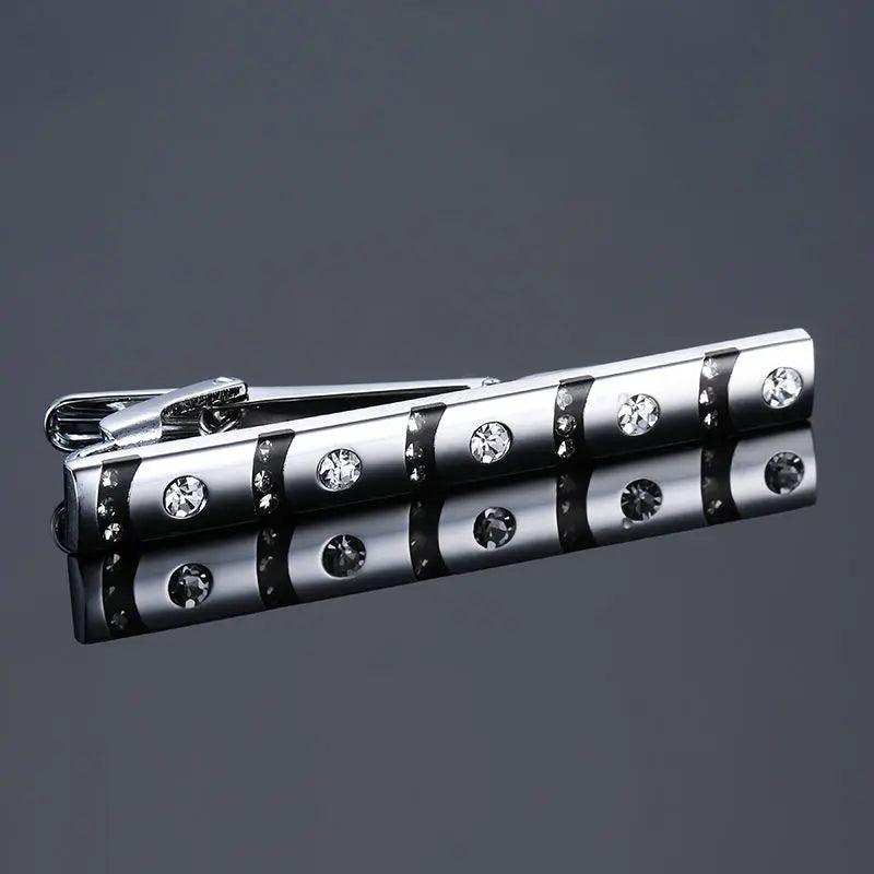 Man Classic Type Tie Clip Mens Plating Metal crystal Necktie Tie-Bar Clasp