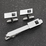 Men's Square Cufflinks Tie Clips Set Business Suit Shirt Accessories