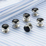 Men Tuxedo Cufflinks Silvery Gentleman Wedding Party Round Buttons Cuff Links