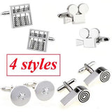 4 Men Button Abacus Cufflink Whistle Cuff Link
