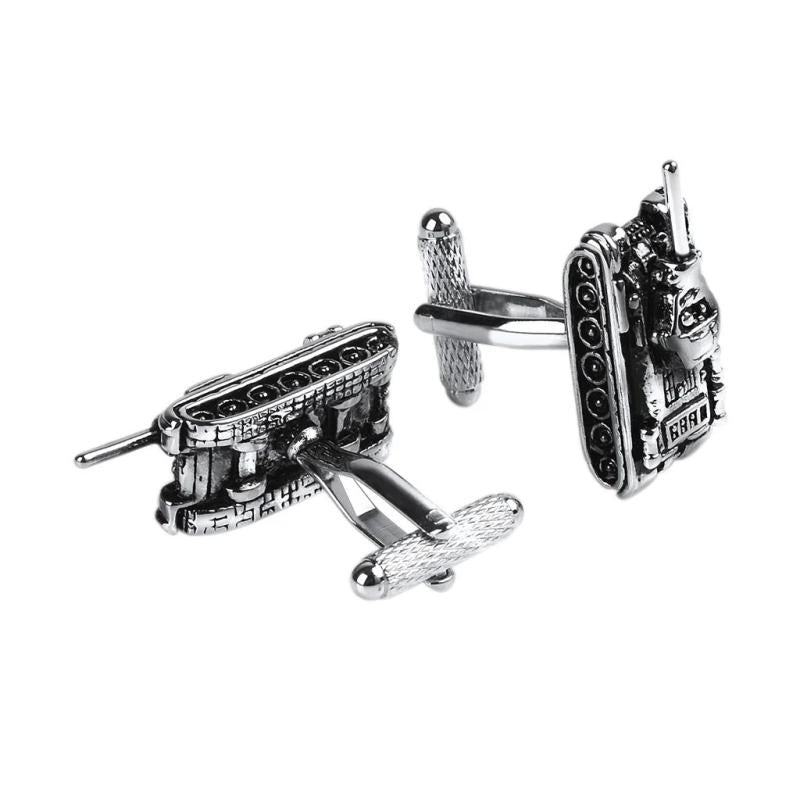 Men's Military Tank Brass Cufflinks Cuff Links