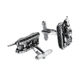 Men's Military Tank Brass Cufflinks Cuff Links
