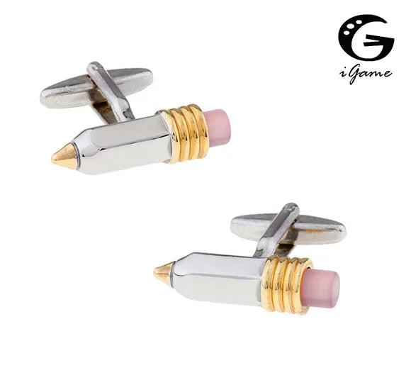 iGame Arrival Pencil Cuff Links Golden Plating Brass Material Men French Cufflin