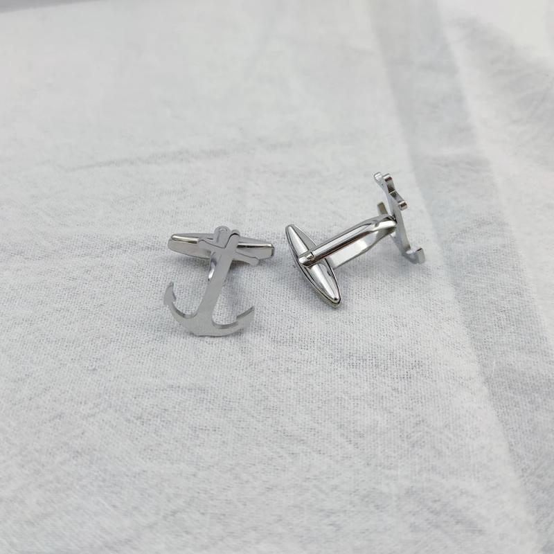 Anchor Symbol Cufflinks for Men Stainless Steel Wedding Gift