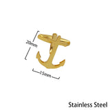 Anchor Symbol Cufflinks for Men Stainless Steel Wedding Gift
