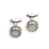 Personalized Round Silver Cufflinks Men XK21S008