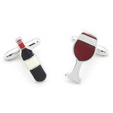 iGame Wine Bottle & Glass Cuff Links Red Brass Material