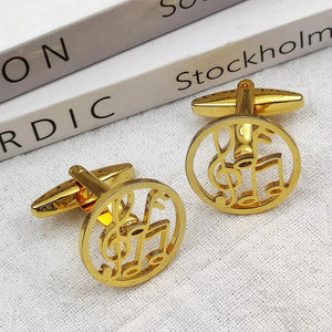 Music Symbol Men's Stainless Steel Cufflinks