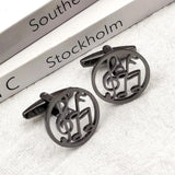 Music Symbol Men's Stainless Steel Cufflinks