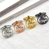 Music Symbol Men's Stainless Steel Cufflinks