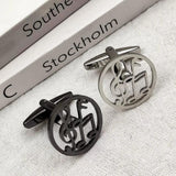 Music Symbol Men's Stainless Steel Cufflinks