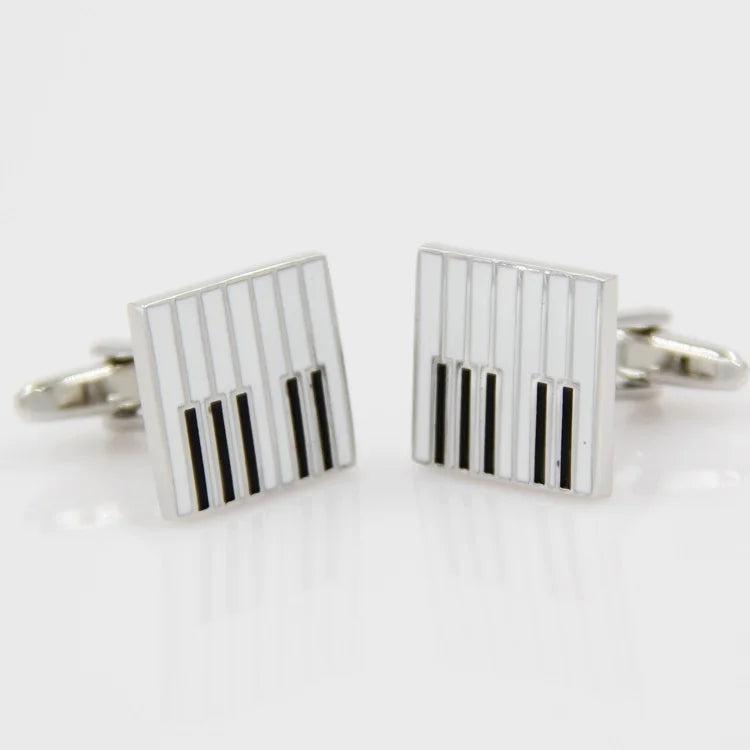 French Shirt Cufflinks For Men Brass Piano Keyboard Cuff Links