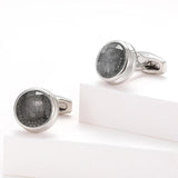 Business Pattern Round Cufflinks XK22S018