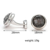 Business Pattern Round Cufflinks XK22S018