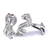 Silver Snake Crystal Cufflinks for Mens