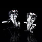 Silver Snake Crystal Cufflinks for Mens