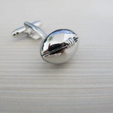 Men's Rugby Cuff Links - Silver Colour
