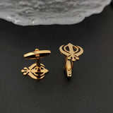 Vintage Sikhism Symbol Men Cufflinks Religion Amulet Faith Twins Suits Gemelos