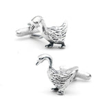 Men's Goose Cufflinks Silver Brass Cuff Links