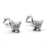 Men's Goose Cufflinks Silver Brass Cuff Links
