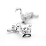 Men's Goose Cufflinks Silver Brass Cuff Links