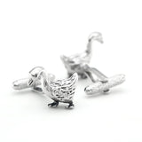 Men's Goose Cufflinks Silver Brass Cuff Links