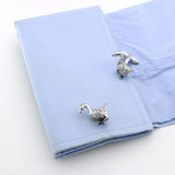 Men's Goose Cufflinks Silver Brass Cuff Links