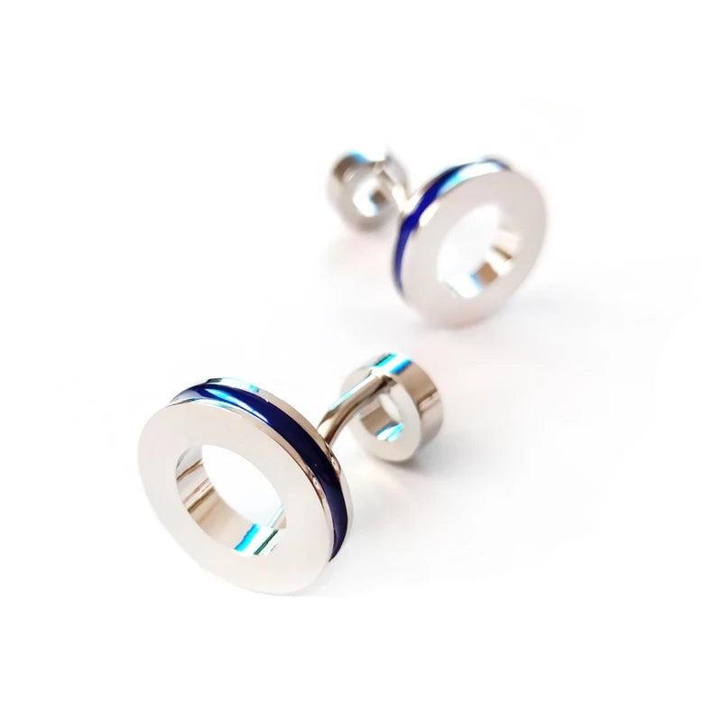 High baking paint silvery cufflinks for men