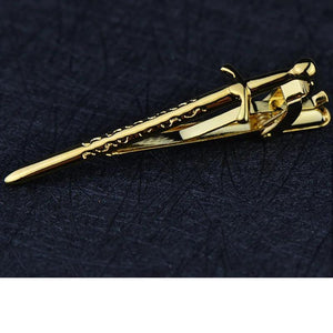 Golden Double-edged Sword Tie Clips Men's Classic Suit Necktie Accessories